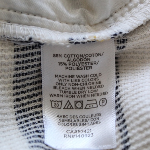 Cream, Yellow, & Navy Blue Striped Flat Front Riviera Shorts - Picture 6 of 6